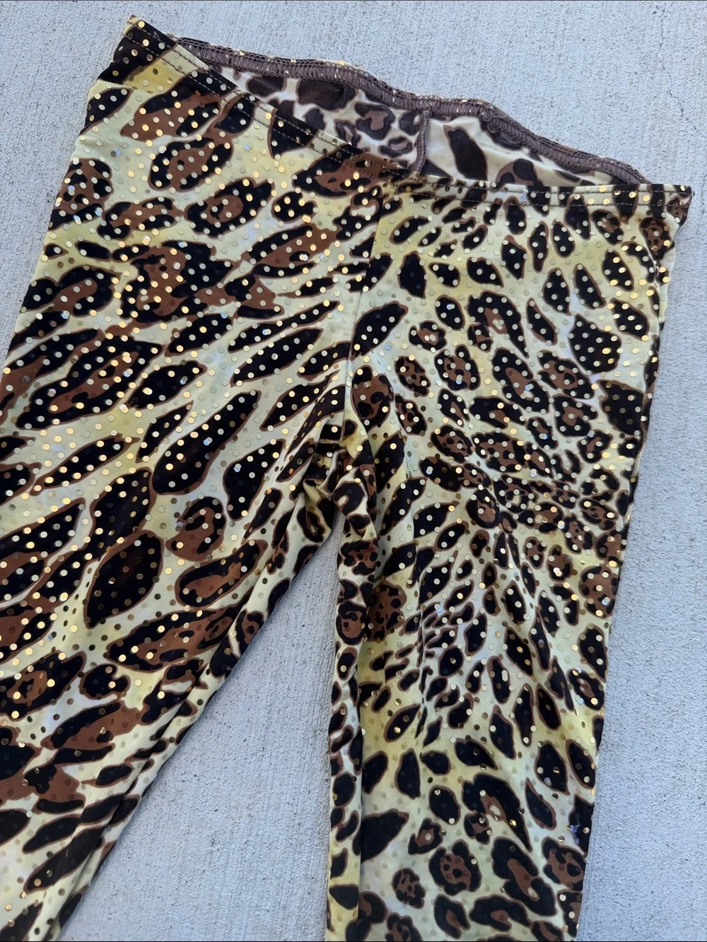 Leopard Print Girls' Leggings with sequined Detail